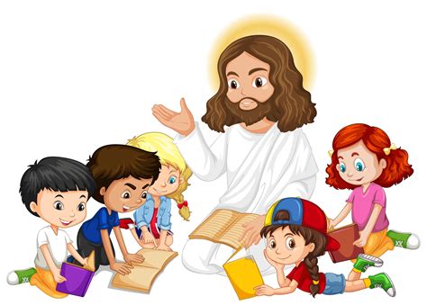 Jesús Enseñando A Un Grupo De Niños Jóvenes 1337983 Vector En Vecteezy