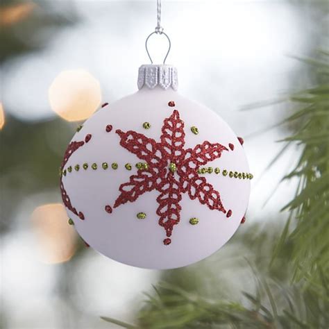 White christmas ball ornament elegant blue gray. Snowflake White Ball Ornament | Christmas crafts ...