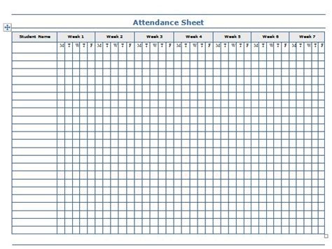 printable attendance sheet templates  template downloads