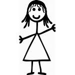 Stick Figure Clipart Woman Drawing Clothes Hair