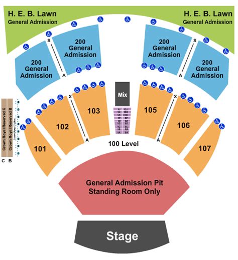 Moody Amphitheater Seating Chart Rows