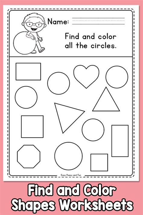 Here you will find our selection of free shape worksheets to help you child to name and learn some of the properties of the 3d shapes they will meet at 2nd grade. Find and Color Shapes Worksheets - Easy Peasy and Fun Membership