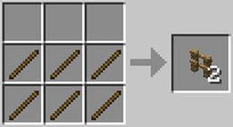 So here's the recipe for a fence. Crafting Recipes