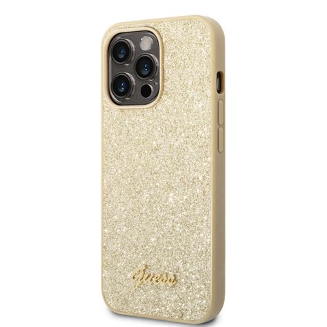 Guess Pctpu Glitter Flakes Metal Logo Zadní Kryt Pro Iphone 14 Pro Max