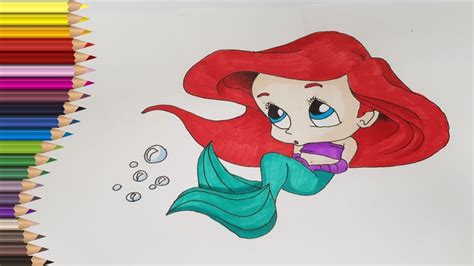 💙 ️💛 Desenez Desene Animate Ariel Mica Sirena Desenam Si Coloram