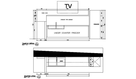 Dynamic Television Cabinet Section Cad Drawing Details Dwg File Cadbull
