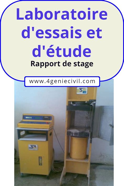 Rapport De Stage Laboratoire Travaux Publics