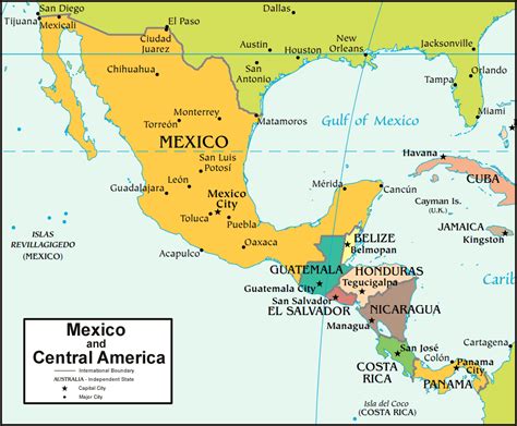 Mapa De America Central Y Mexico