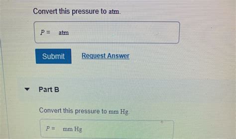 Solved Convert This Pressure To Atm P Atm Submit Request