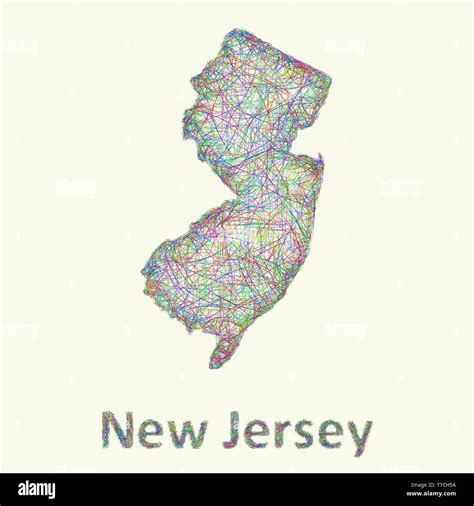 New Jersey Line Art Map Stock Vector Image And Art Alamy