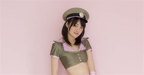 Maki Fukumi Japanese Cute Idol In Sexy Police Uniform