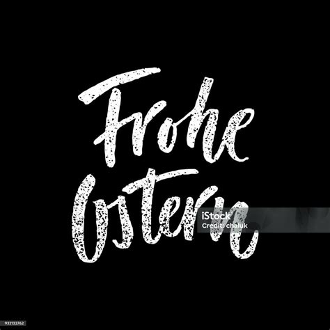 Vector Happy Easter Text Chalk Lettering In German Frohe Ostern