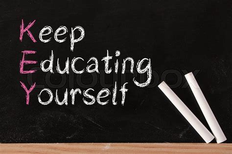 Keep Education Yourself Text Is Written Stock Image Colourbox