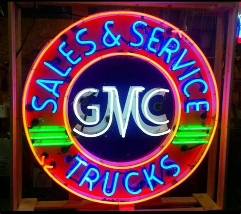 Original Gmc Trucks Neon Sign Neon Signs Vintage Neon Signs Old Signs