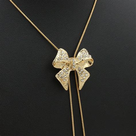 Rongqing 10pcslot Bow Pendant Necklace In Pendant Necklaces From