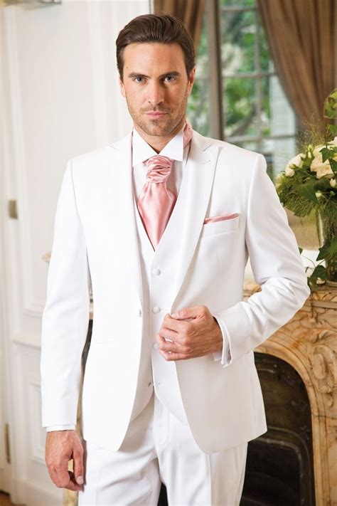 Mens Tie With White Suit Whiteweddingsuits White Wedding Suit White