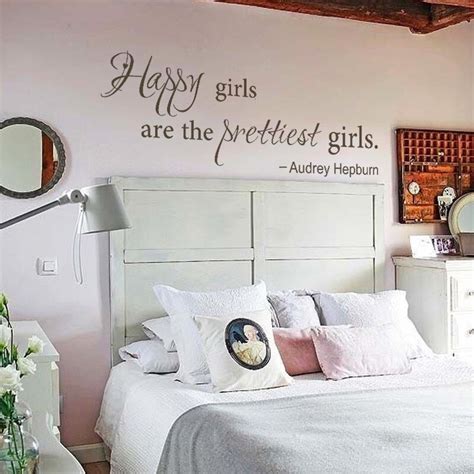 Happy Girls Are The Prettiest Girls Audrey Hepburn Wall Quote Vinyl