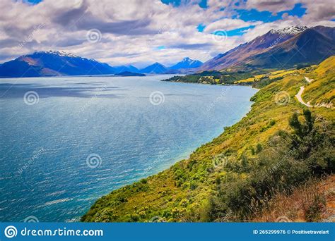 Above Lake Wakatipu In South Island At Glenorchy To Queenstown Road