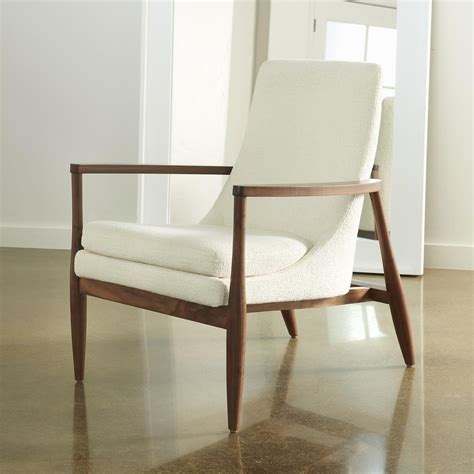 American Leather Aaron Contemporary Exposed Wood Accent Chair