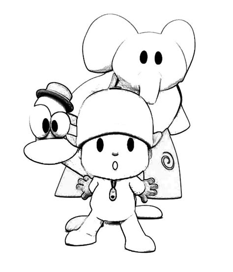 The best 31 pocoyo printable coloring pages. Pocoyo Posing With Friends Coloring Page : Color Luna