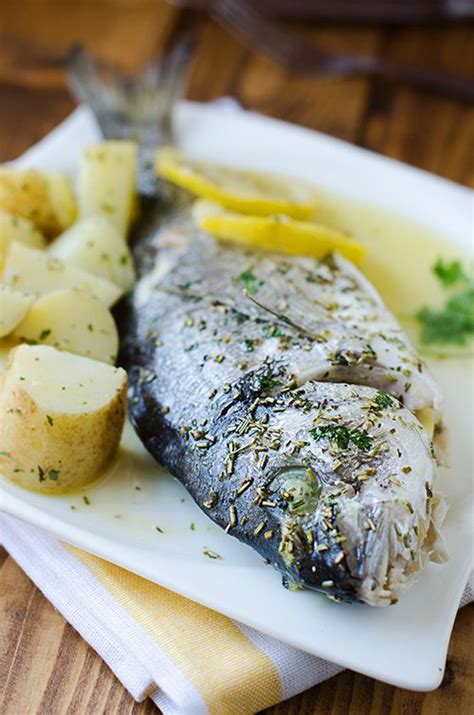 Baked Sea Bream In Aluminuim Foil With Rosemary Savoury Dishes Savory Baked Sea Bass Steamed