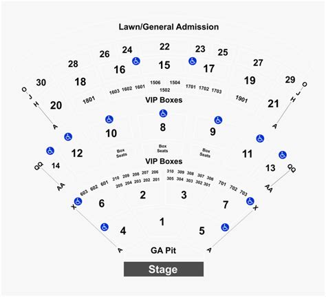 Concord Pavilion Seating Chart With Seat Numbers Two Birds Home