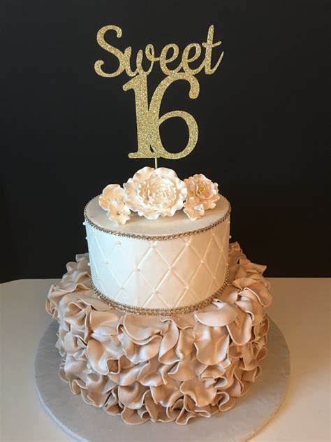 Saving money on a cake stand to display your cake for 4 hours is a great idea. Any Color Glitter Sweet 16 Birthday Cake Topper Sweet Sixteen
