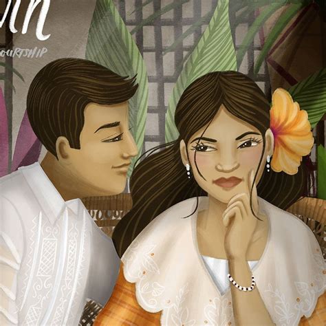 Ligawin Traditional Filipino Courtship Filipino Art Tagalog Illustration Philippines Filipino