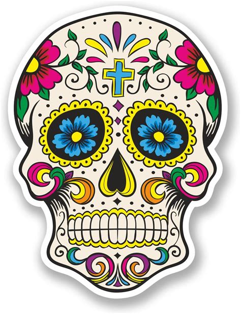 2 x sugar skull vinyl sticker decal mexican spanish mexico day of the dead 5667 7 5cm wide x