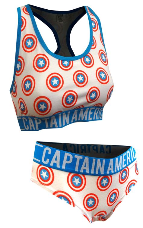 marvel comics captain america bra and panty set bra and panty sets womens underwear marvel