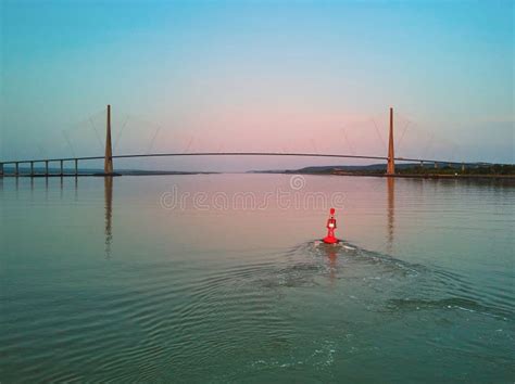 Scenic View Of Pont De Normandie Normandy Bridge A Cable Stayed Road