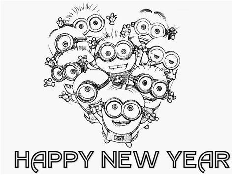Printable Coloring Pages Happy New Year | Let's Coloring The World
