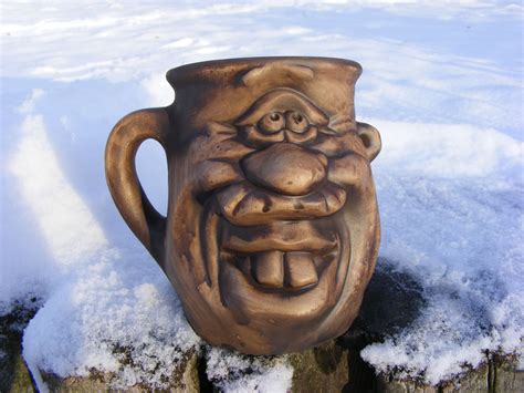 Thanks for reading my first jewelry making tutorial! Humorous clay coffee mug Beer mug Mustache mug Funny face ...