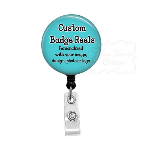 Custom Badge Badge Reel Add Your Logo Photo Or Design Etsy