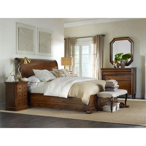 Hooker Furniture Archivist 5447 90450b Queen Sleigh Bed With Platform