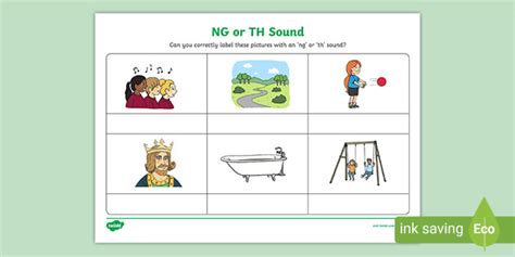 Ng Or Th Sound Phonics Worksheet Phonics Twinkl