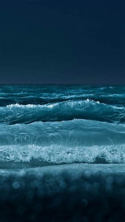 Iphone Beach Ocean Night Wave Backgrounds Nature