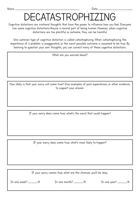 20 Best Images Of Distorted Thinking Worksheet Cognitive Distortions