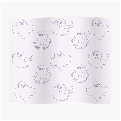 Cute Pastel Ghost Poster By Therighttee1 Redbubble