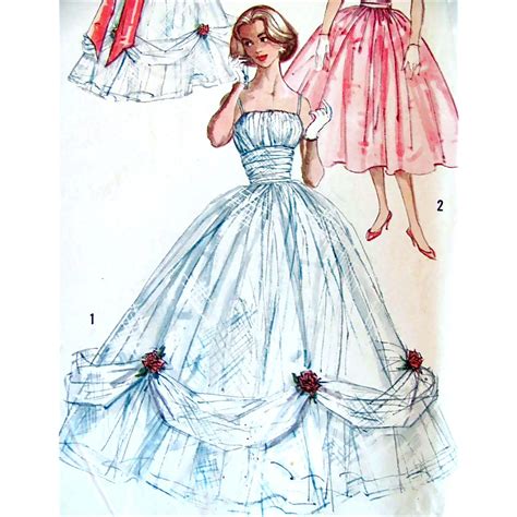 Ball Gown Pattern Simplicity 2231 Partially Cut And Complete From