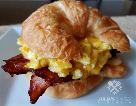 Bacon Egg And Cheese Croissant Sandwiches Julias Simply Southern