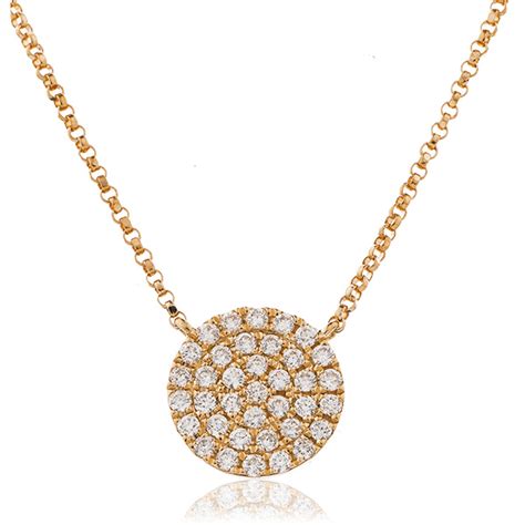 Diamond Circle Micro Pave Set Pendant Necklace