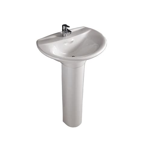 This oval vessel bathroom sink is made from true vitreous china which is triple glazed and triple fired to ensure your sink is durable and strong. Barclay Products Venice 650 Pedestal Combo Bathroom Sink ...