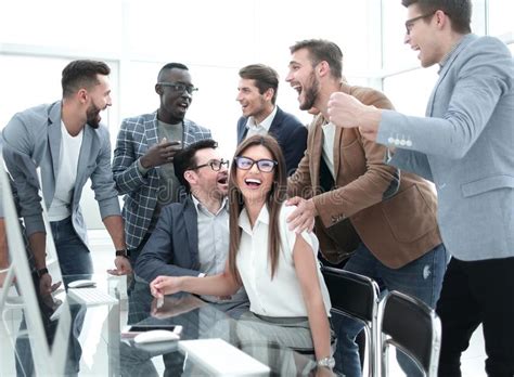 Business Team Having Fun In The Workplace Stock Photo Image Of Person