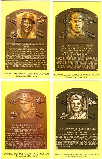 1995 Cooperstown Hall Of Fame Plaque Postcards Boston Red
