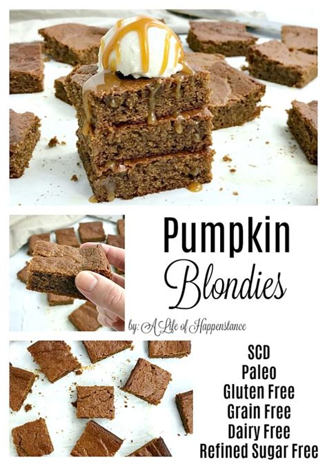 Pumpkin Blondies Scd Paleo Gluten Free Grain Free Recipe Fall