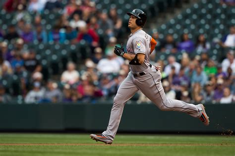 Video Giancarlo Stanton Hit A 504 Foot Homer At Coors Field On