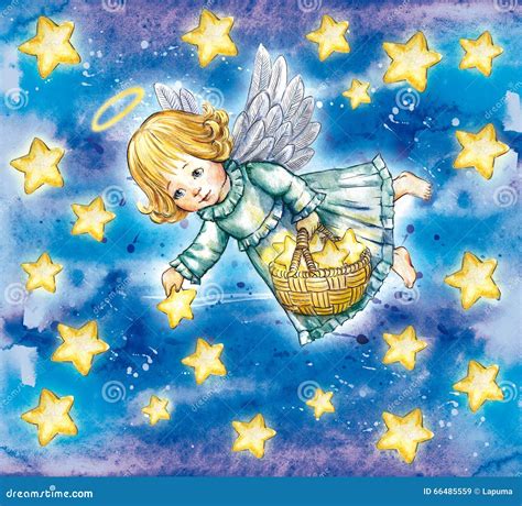 Angel And Stars Stock Illustration Illustration Of Symbol 66485559
