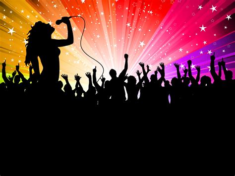 Female Singer With Crowd 236845 Vector Art At Vecteezy