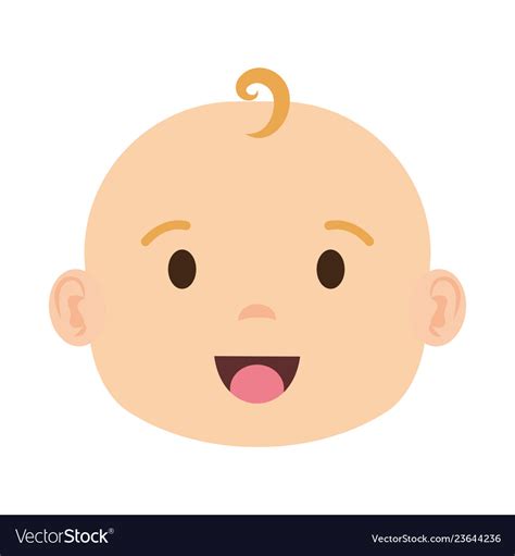Cute And Little Boy Baby Head Character Royalty Free Vector